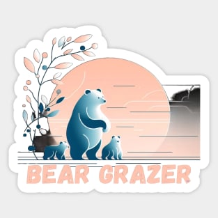 Bear Grazer Funny Gift Sticker